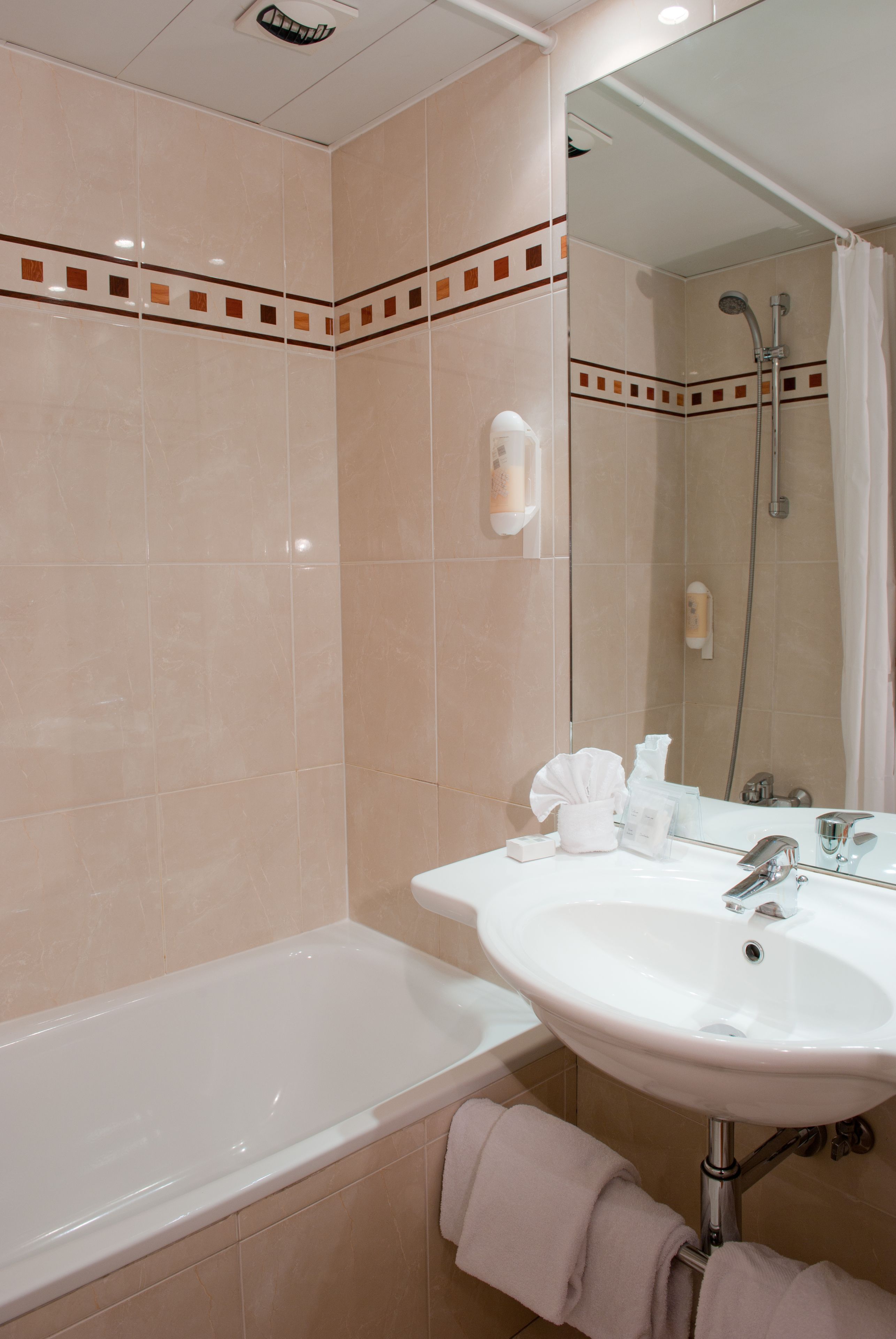 free toiletries, hair dryer, towels