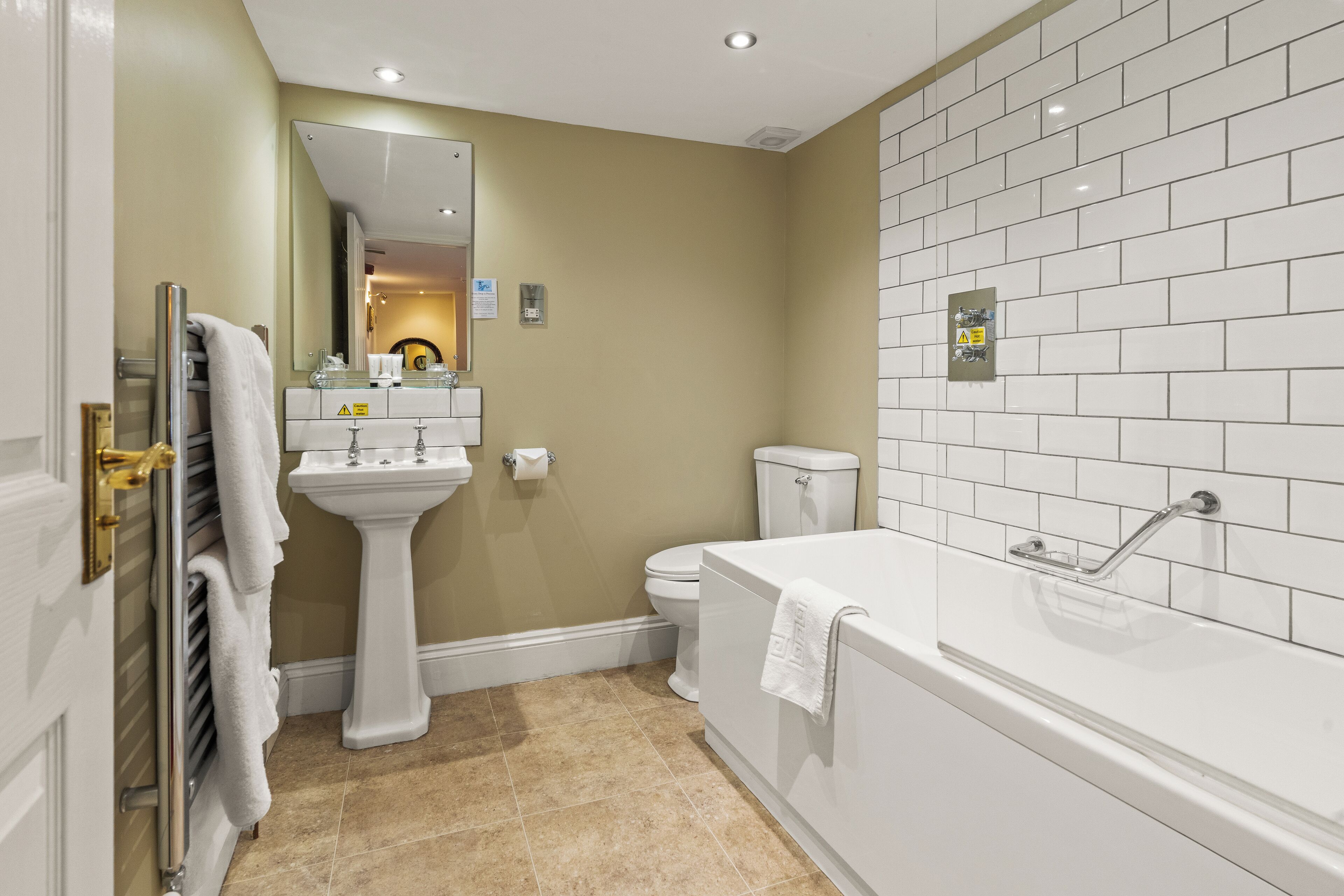 free toiletries, hair dryer, towels