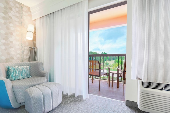 Room, 1 King Bed, Balcony | Desk, blackout drapes, iron/ironing board, free cribs/infant beds