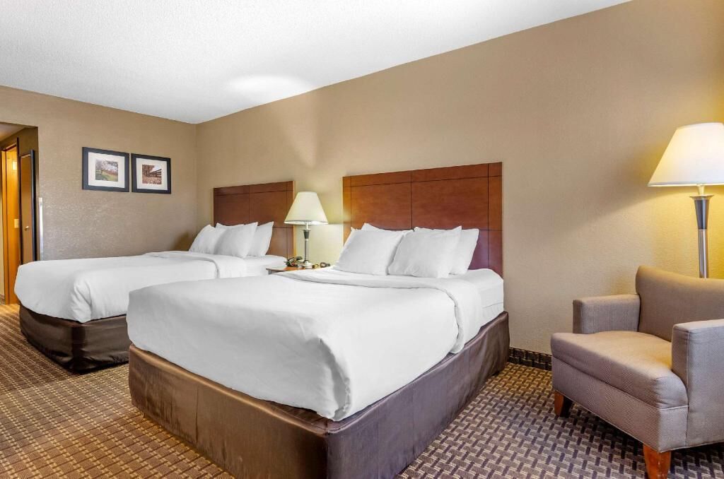 Premium bedding, pillowtop beds, blackout drapes, iron/ironing board