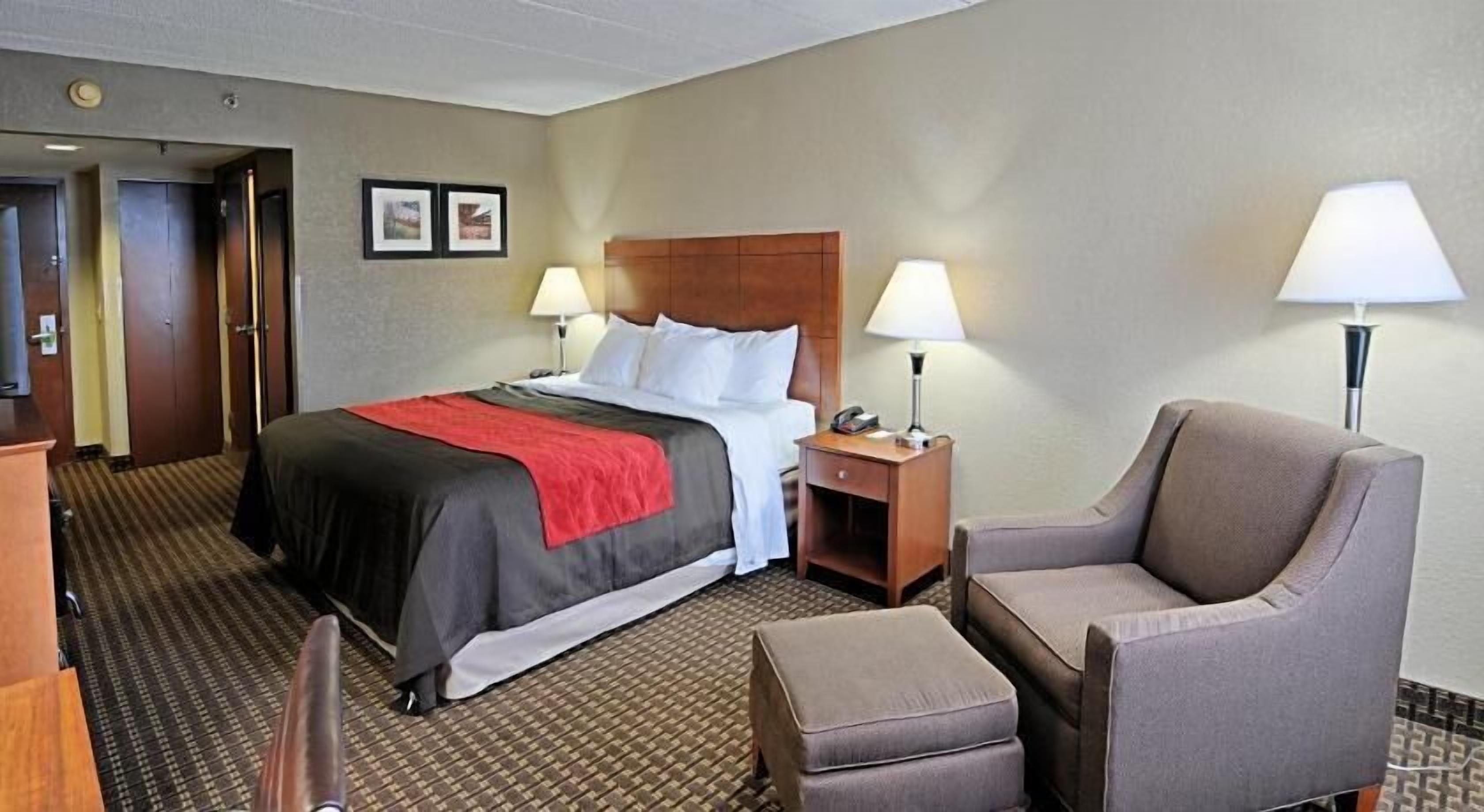 Premium bedding, pillowtop beds, blackout drapes, iron/ironing board