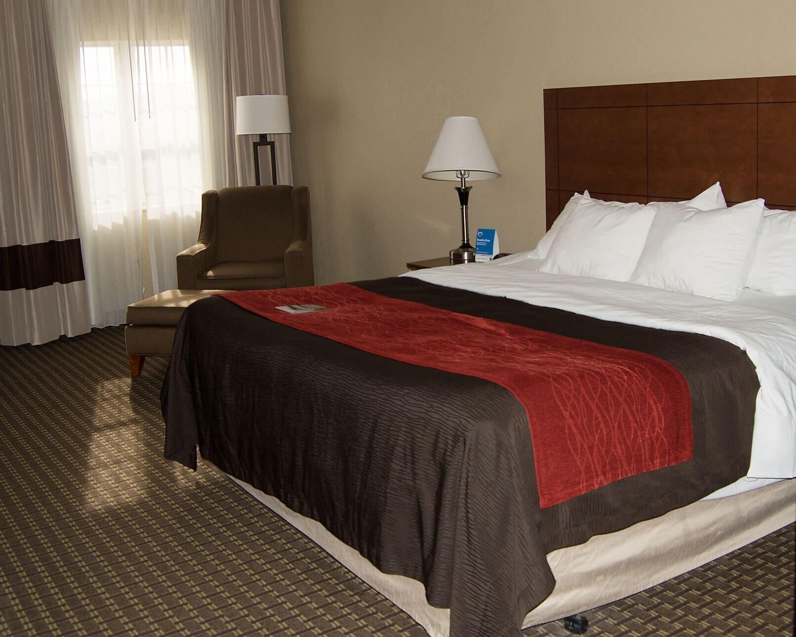 Premium bedding, pillowtop beds, blackout drapes, iron/ironing board
