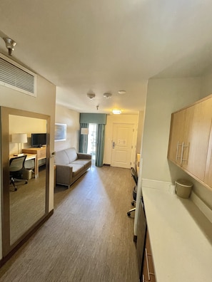 In-room safe, desk, laptop workspace, blackout curtains