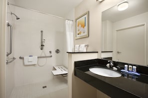 Room, 1 King Bed (Mobility/Hearing Access, Roll-in Shwr) | Bathroom