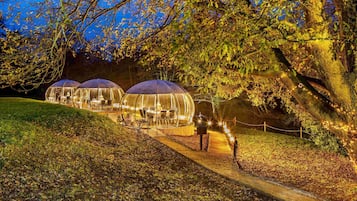 Serviço de café da manhã, culinária britânica, vistas para o jardim