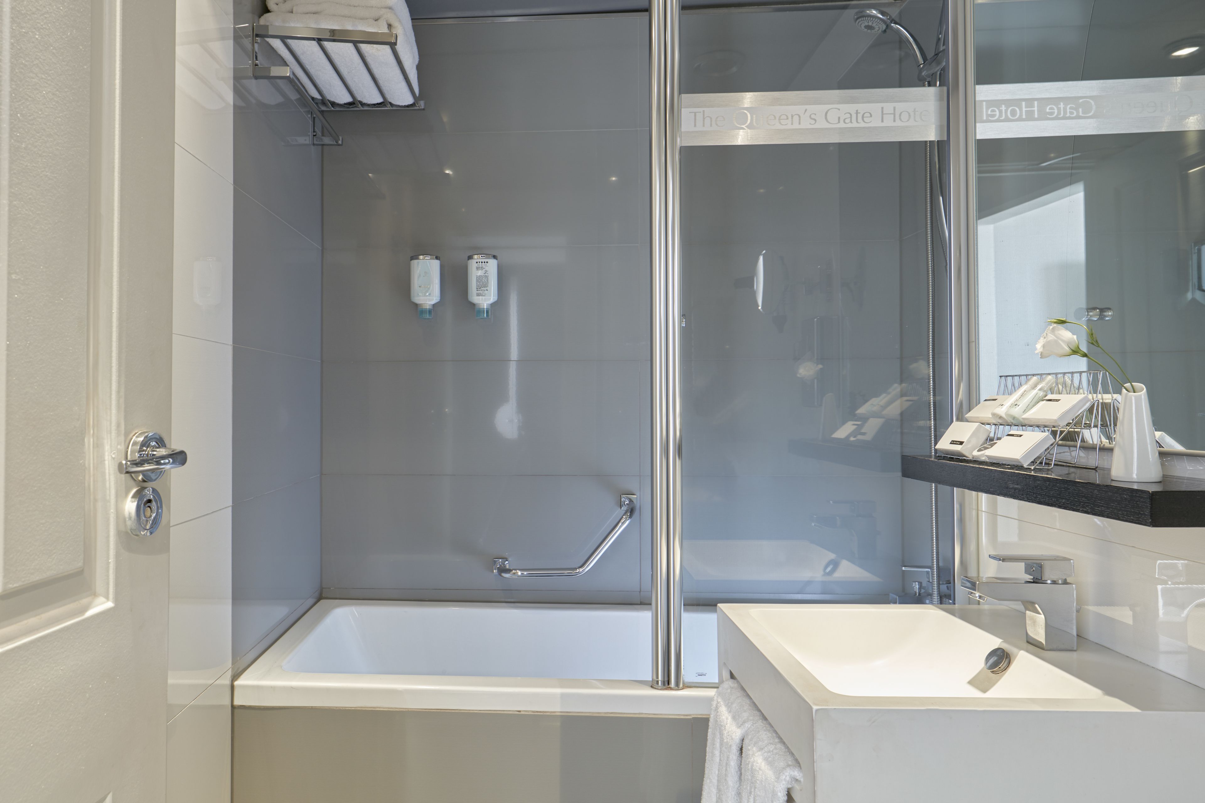 free toiletries, hair dryer, towels, soap