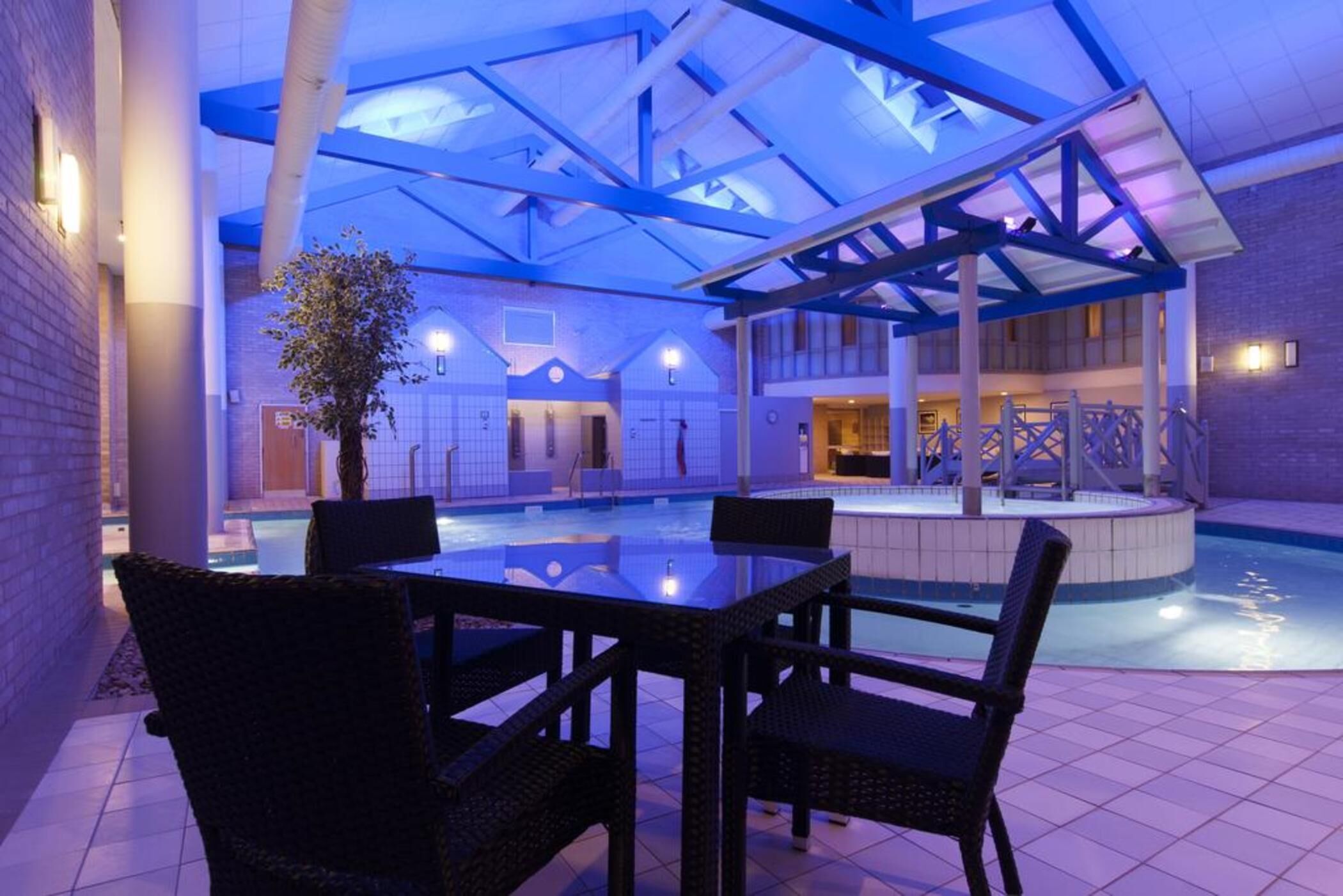 室內泳池；躺椅