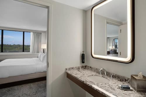 Combined shower/tub, free toiletries, hair dryer, towels