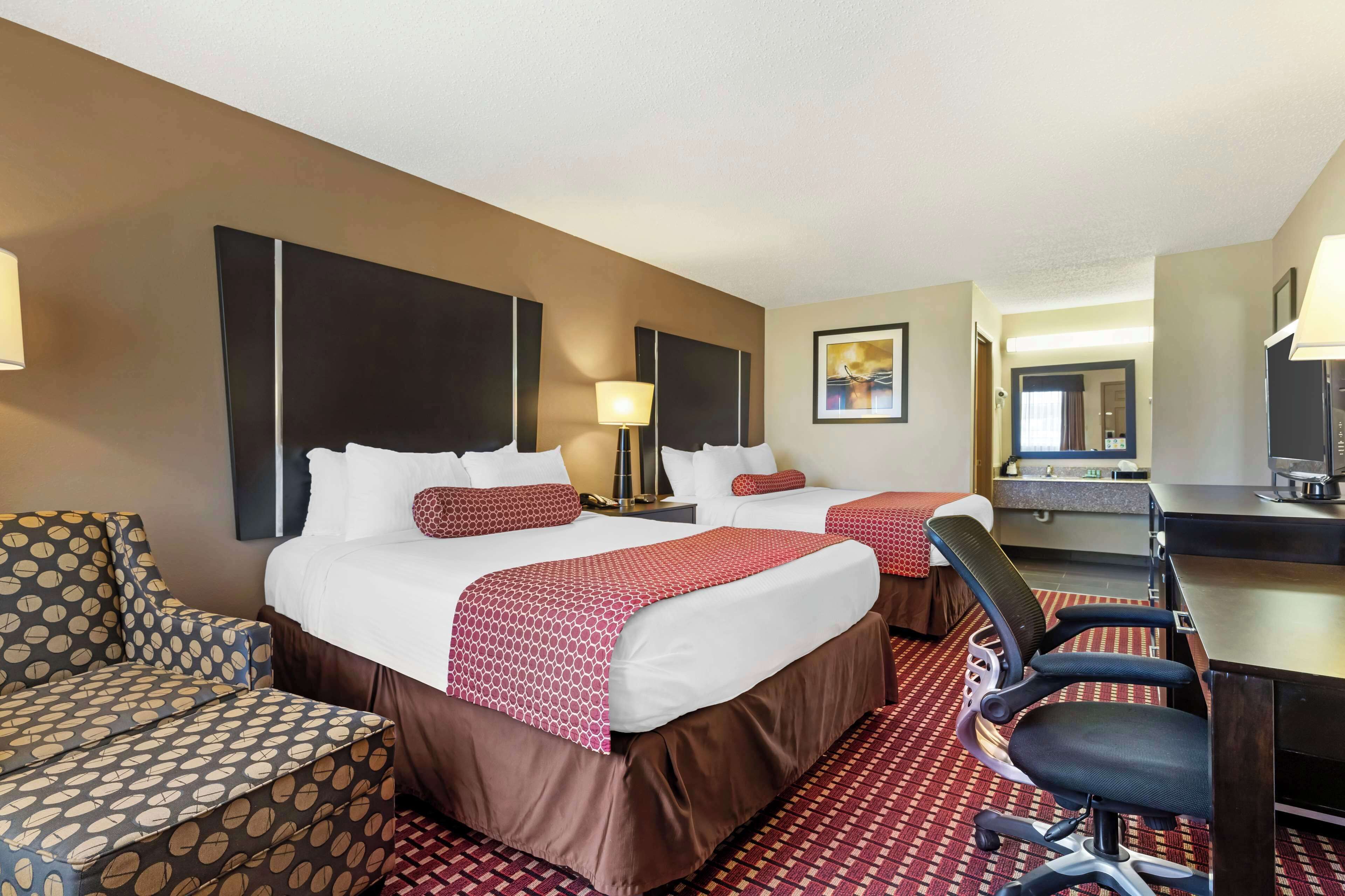 Standard Room, 2 Queen Beds, Non Smoking, Refrigerator & Microwave | Pillow-top beds, desk, laptop workspace, blackout curtains