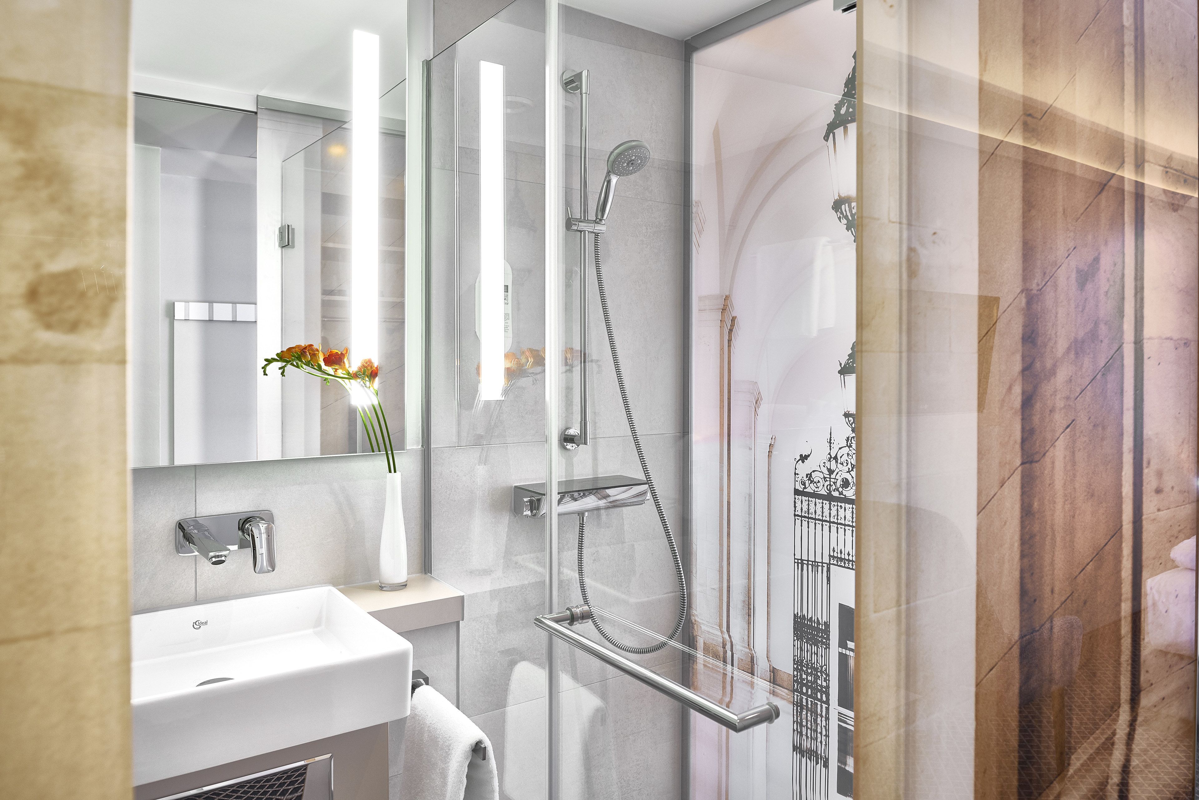Standardzimmer, 2 Einzelbetten (Straßenlage) | Badezimmer