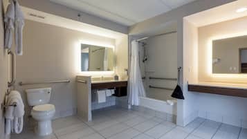 In-room safe, desk, laptop workspace, blackout drapes