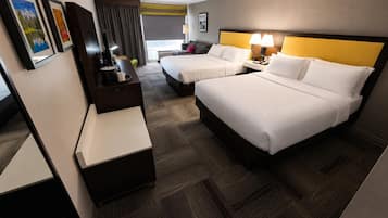 Premium bedding, down comforters, pillowtop beds, desk