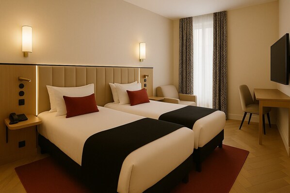 Suite junior | Ropa de cama de alta calidad, minibar, caja fuerte y escritorio