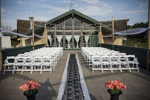 Outdoor banquet area