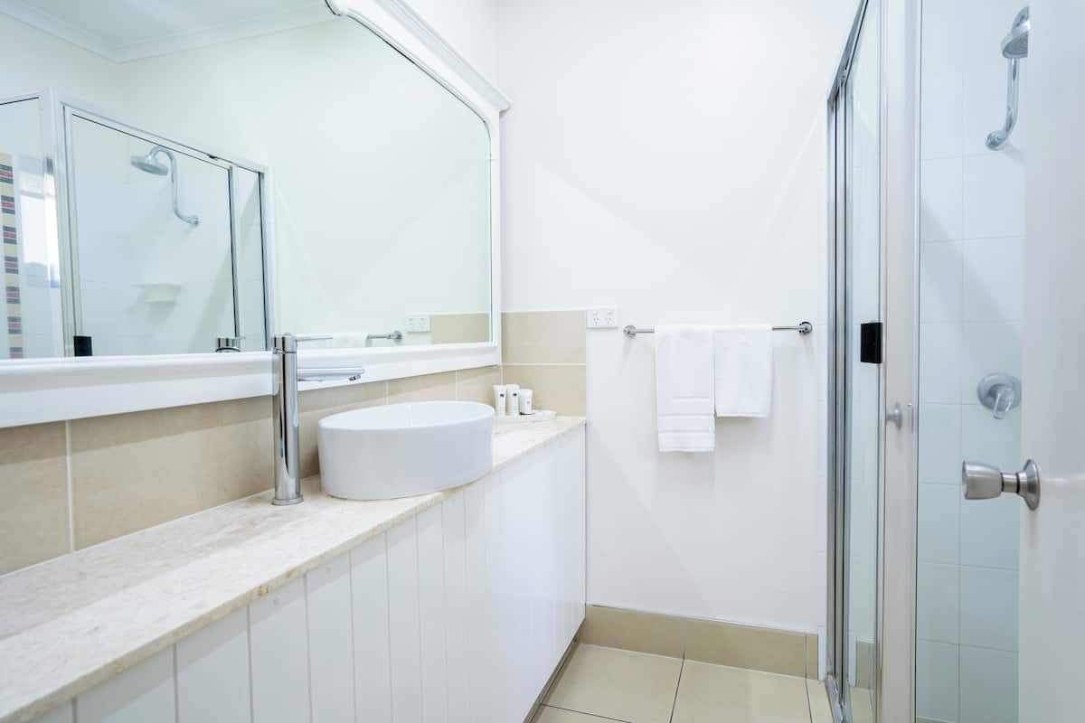 free toiletries, hair dryer, bathrobes, towels