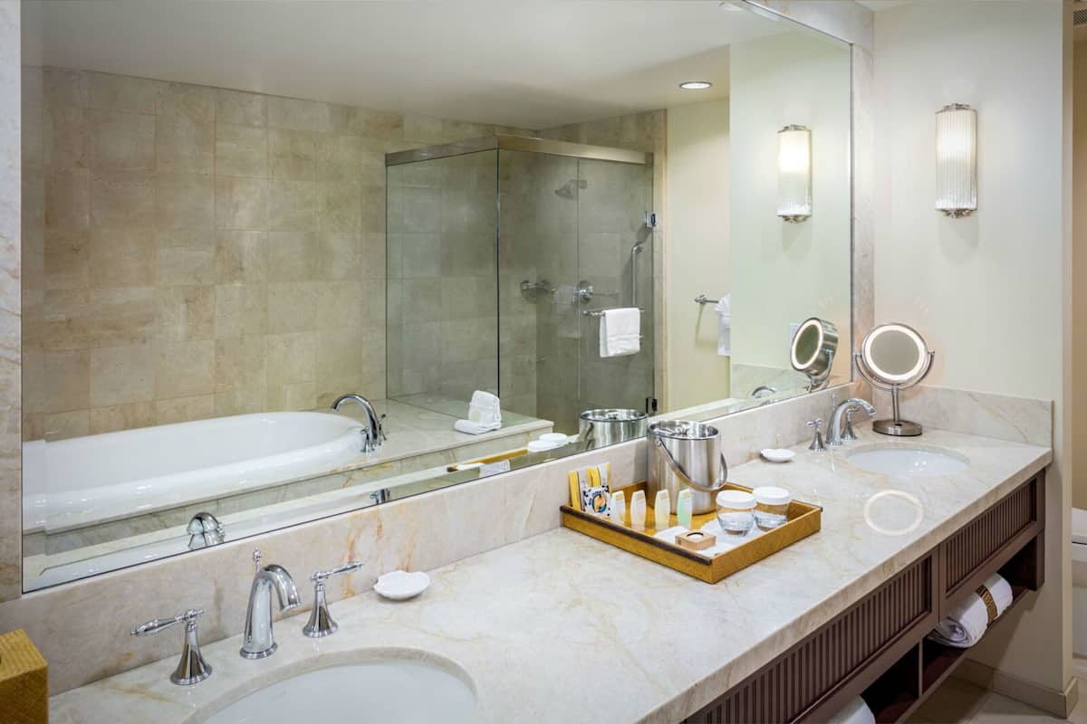 shower, free toiletries, hair dryer, bathrobes