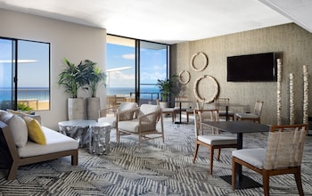 Reception area at The Twin Fin Hotel