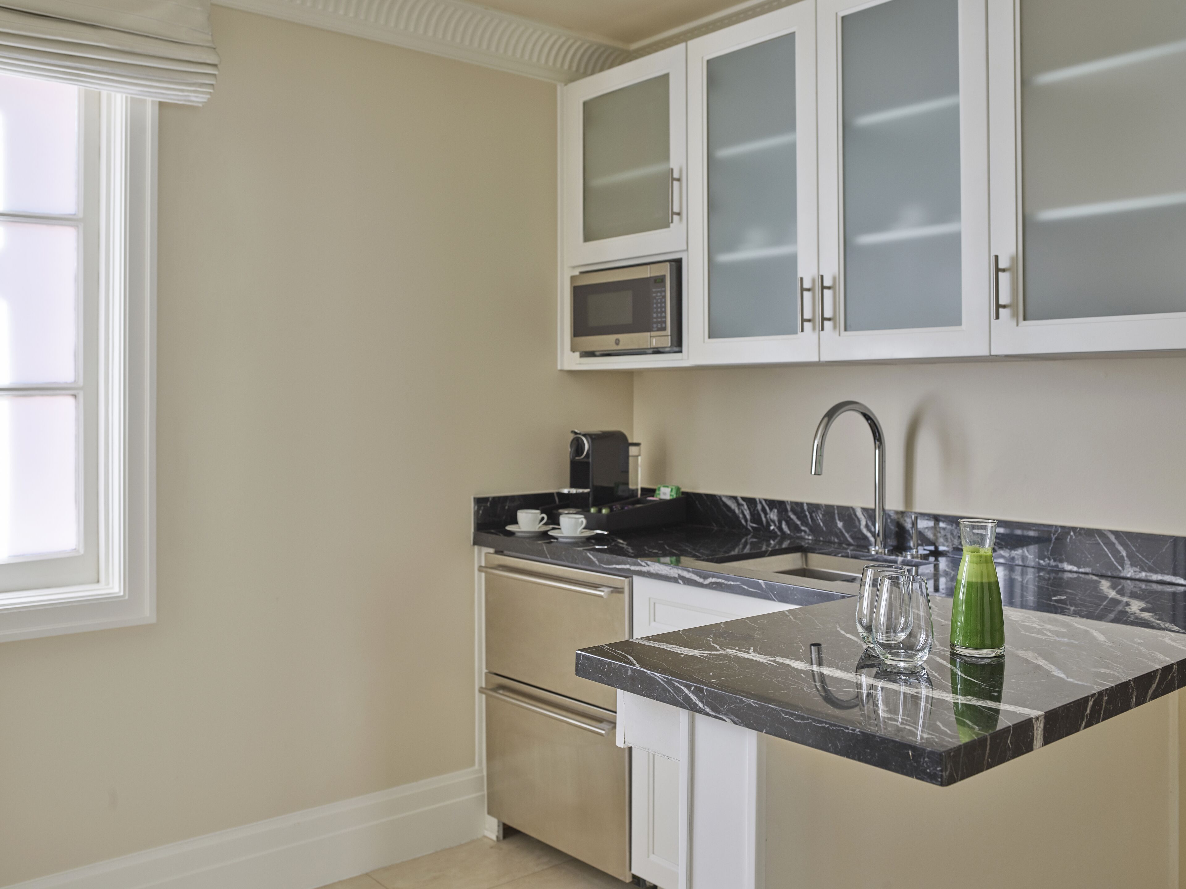 two bedroom bel-air suite with balcony | private kitchenette | fridge, microwave