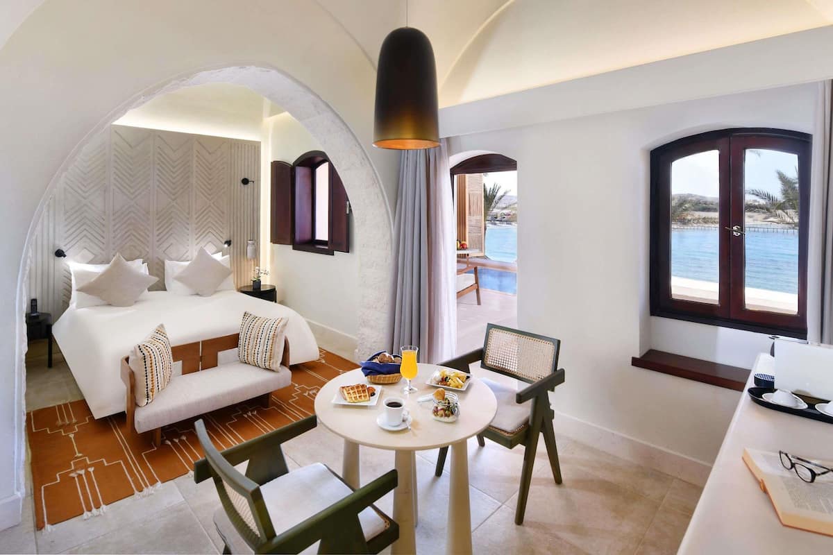 Junior Suite, 1 Queen Bed, Sea View | 1 bedroom, hypo-allergenic bedding, minibar, in-room safe