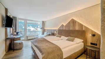 Habitación doble superior, balcón (Eigerview) | Ropa de cama hipoalergénica y minibar