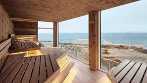 Sauna, hot tub, steam room, body treatments, deep-tissue massages