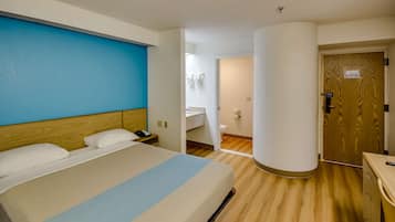 Desk, free WiFi, bed sheets