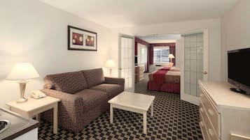 Meja kerja, setrika/meja setrika, dan tempat tidur bayi gratis