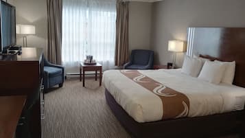 Pillow-top beds, desk, blackout curtains, iron/ironing board