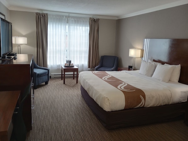 Pillow-top beds, desk, blackout curtains, iron/ironing board