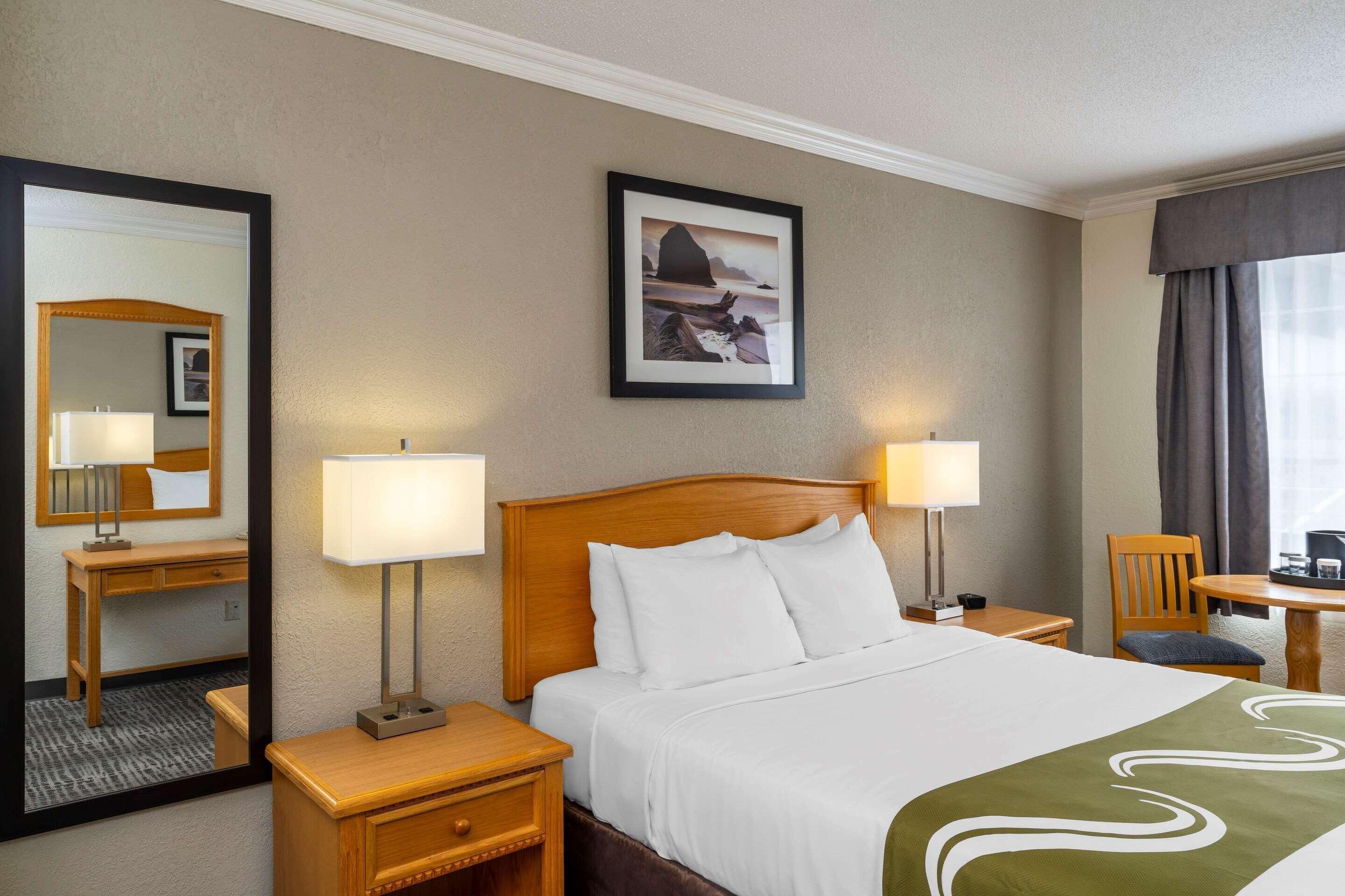Pillow-top beds, desk, blackout curtains, iron/ironing board