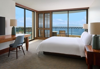 In-room safe, desk, laptop workspace, soundproofing at Royal Lahaina Resort & Bungalows