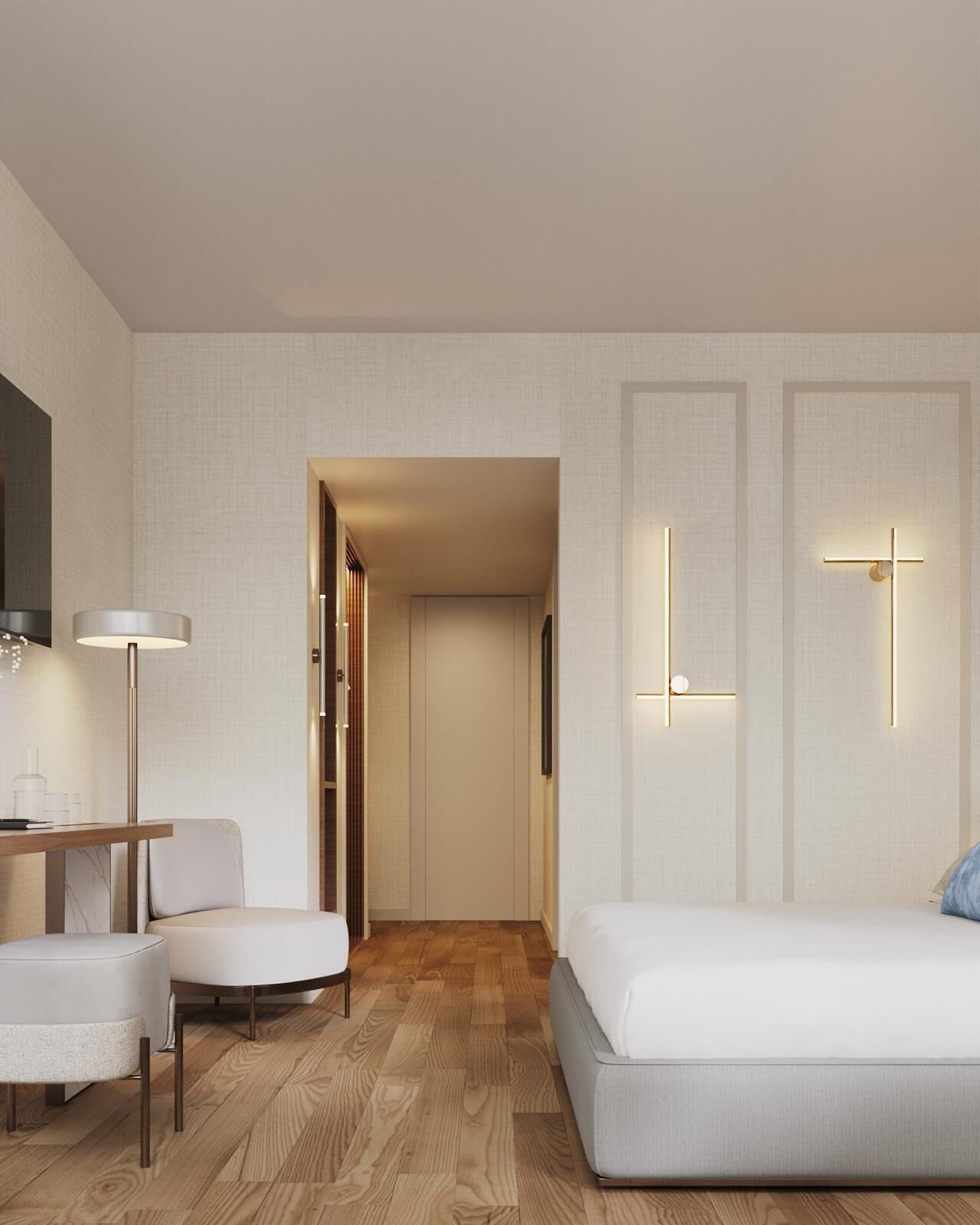 Minibar, caja de seguridad en la habitación y escritorio 