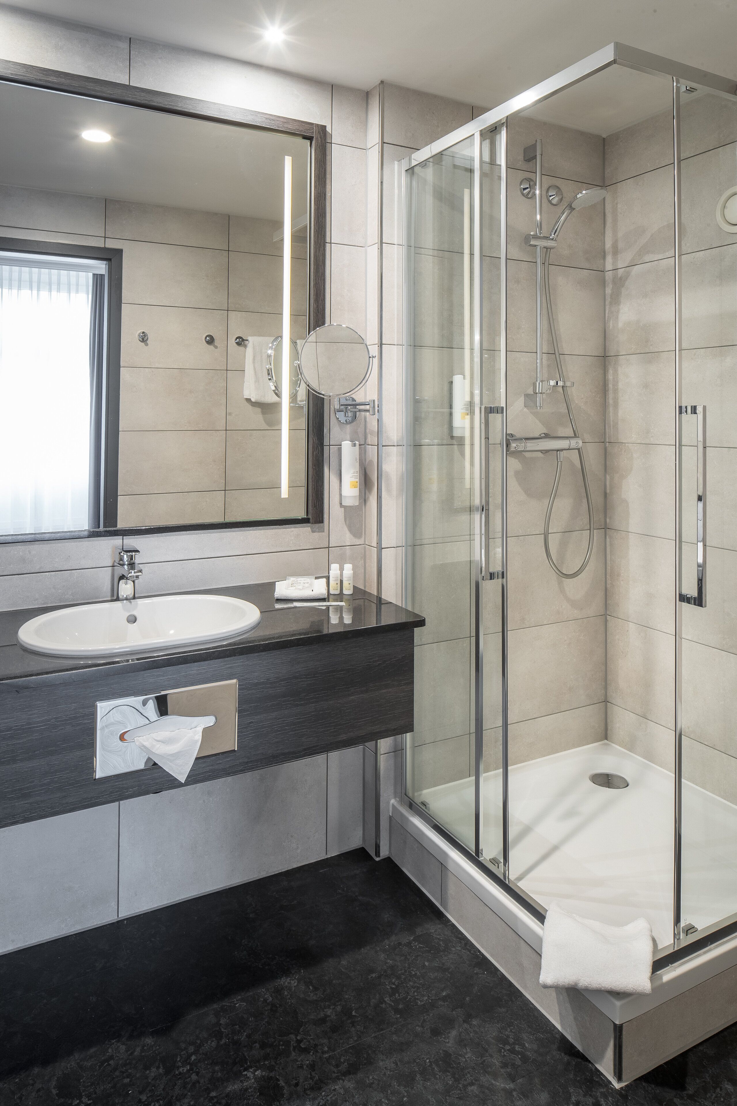 free toiletries, hair dryer, towels, soap