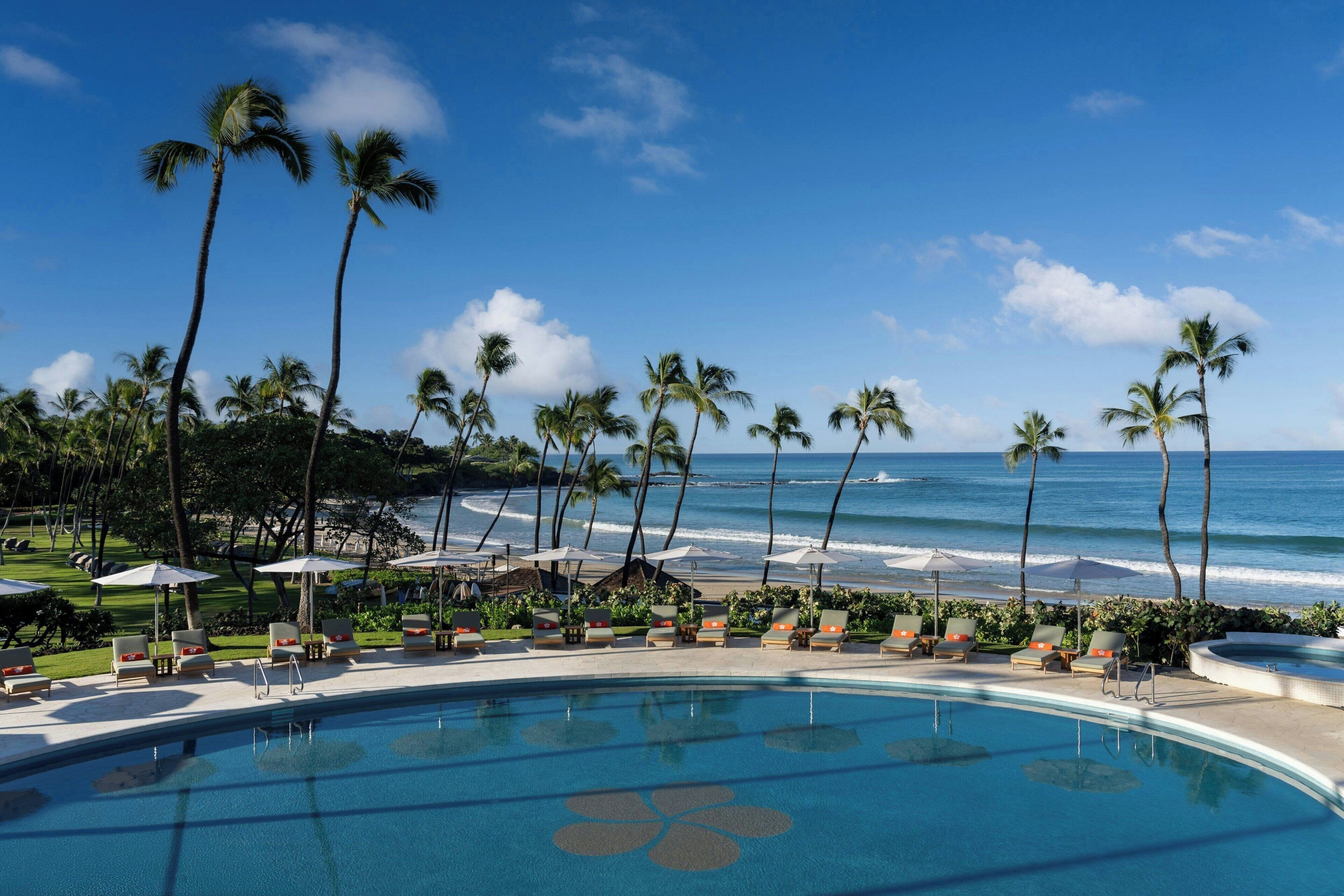 2 outdoor pools, open 8 AM to 5 PM, pool umbrellas, pool loungers
