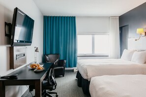 Premium bedding, desk, soundproofing, iron/ironing board