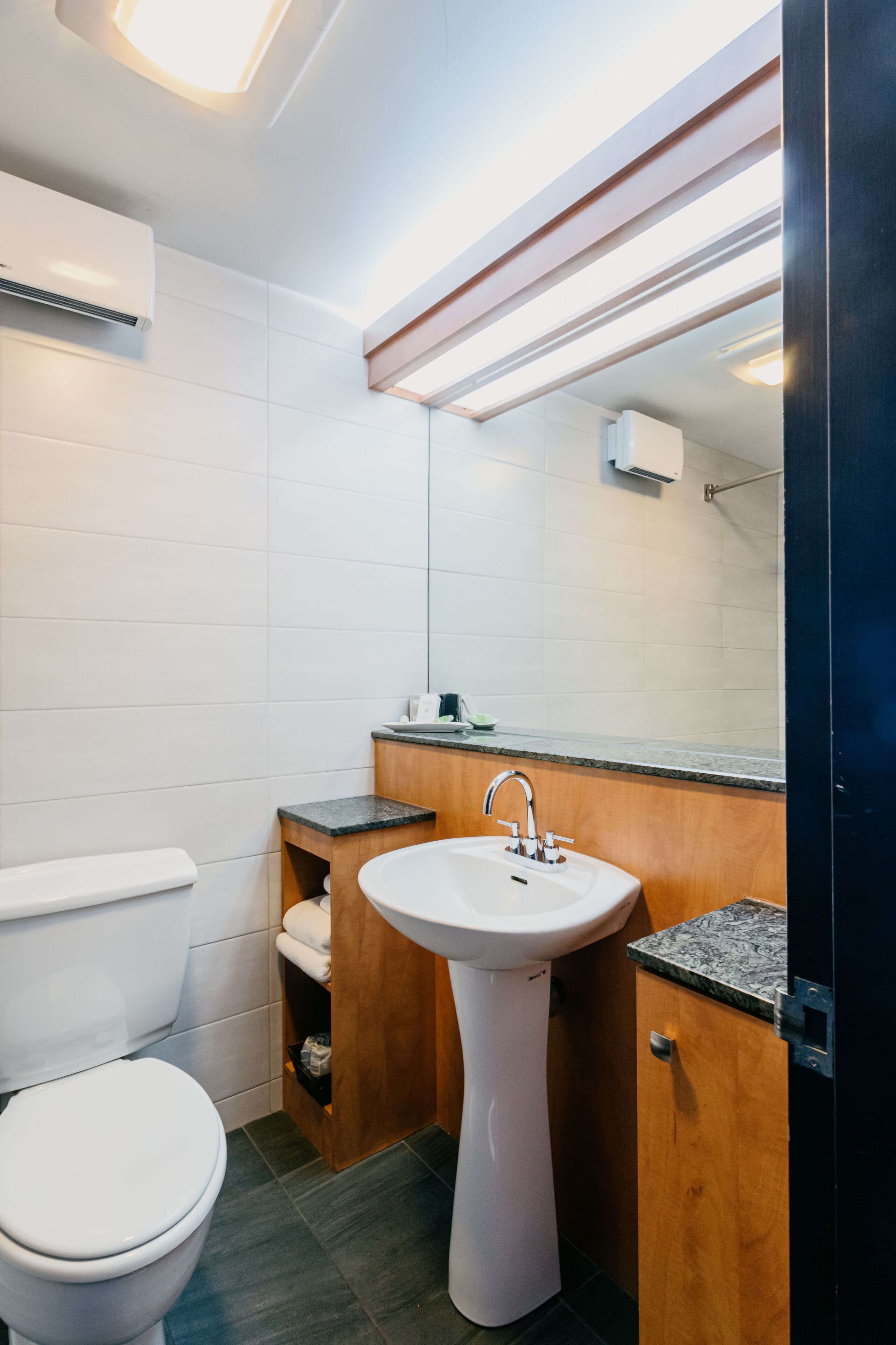 free toiletries, hair dryer, towels