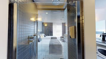 Classic Room, 2 Queen Beds, Microwave, City View (Escale) | Bathroom shower