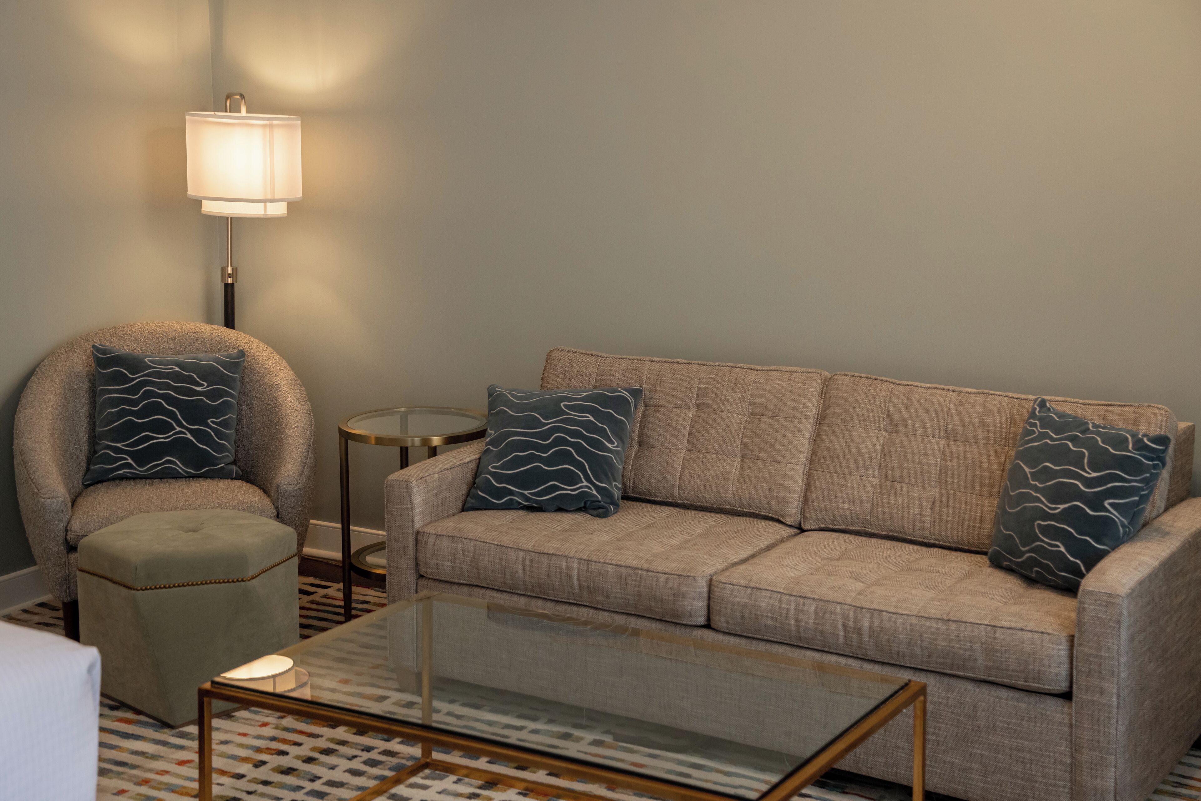 double queen room | living area | books