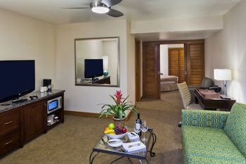 Luxury Junior Suite | Living area | LCD TV at Humphreys Half Moon Inn