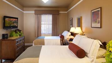 Premium bedding, desk, blackout curtains, iron/ironing board