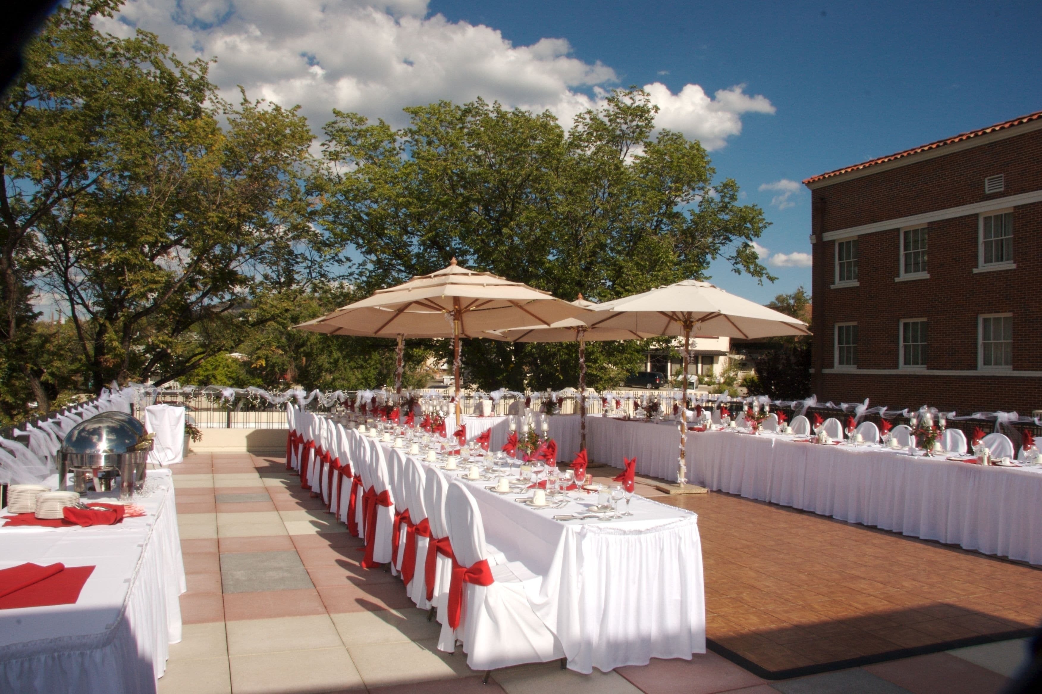 outdoor banquet area