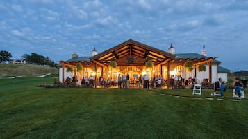 Outdoor banquet area
