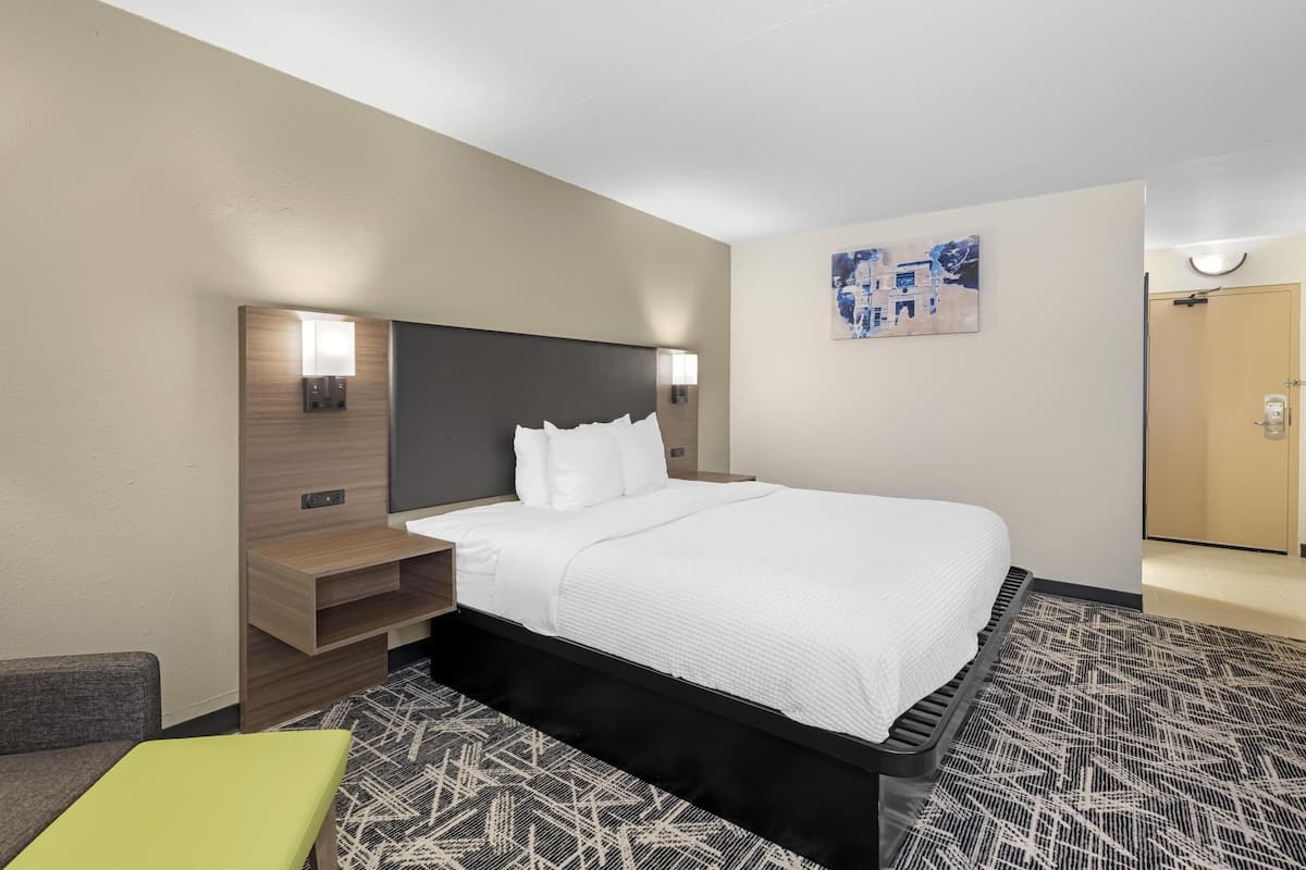 Standard Room, 1 King Bed, Non Smoking, Refrigerator & Microwave | In-room safe, desk, laptop workspace, blackout curtains