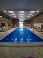 Indoor pool, open 8:00 AM to 11:00 PM, sun loungers