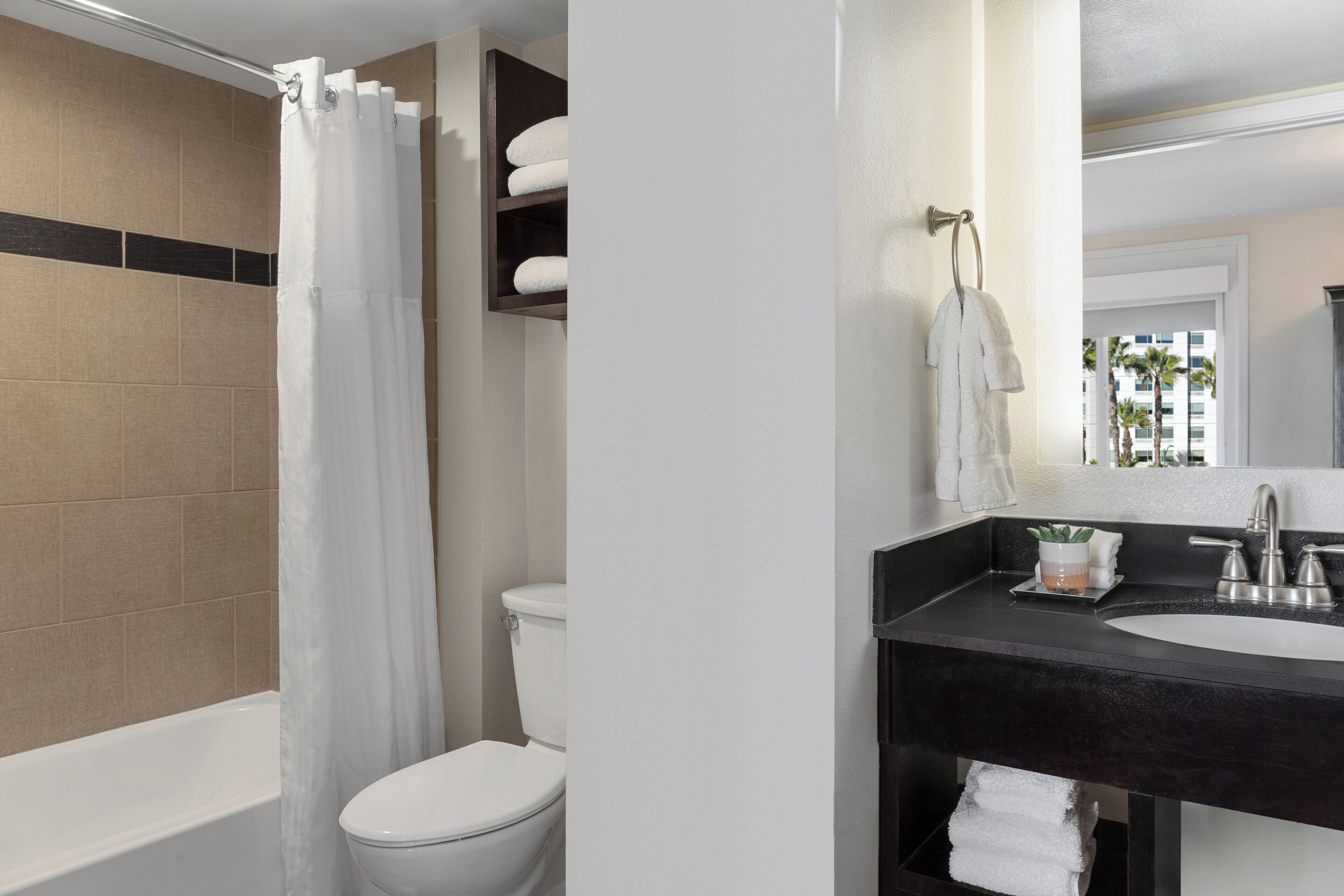 free toiletries, hair dryer, bathrobes, towels