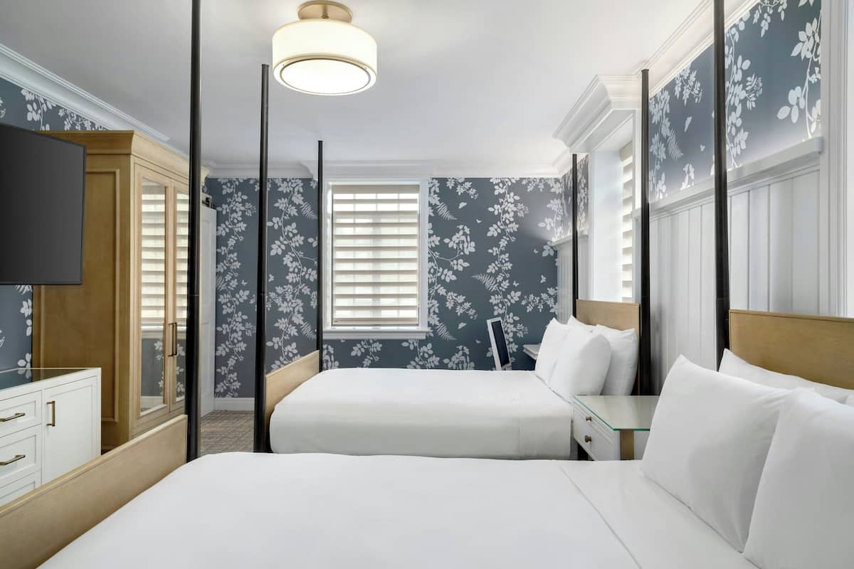 Room, 2 Queen Beds, City View | Premium bedding, iron/ironing board, free WiFi, bed sheets