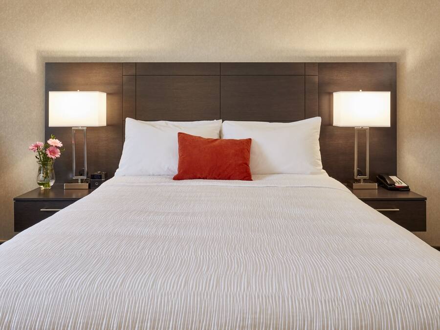Hypo-allergenic bedding, desk, blackout curtains, iron/ironing board