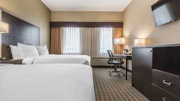 Standard Room, 2 Queen Beds, Non Smoking | Desk, laptop workspace, blackout drapes, soundproofing