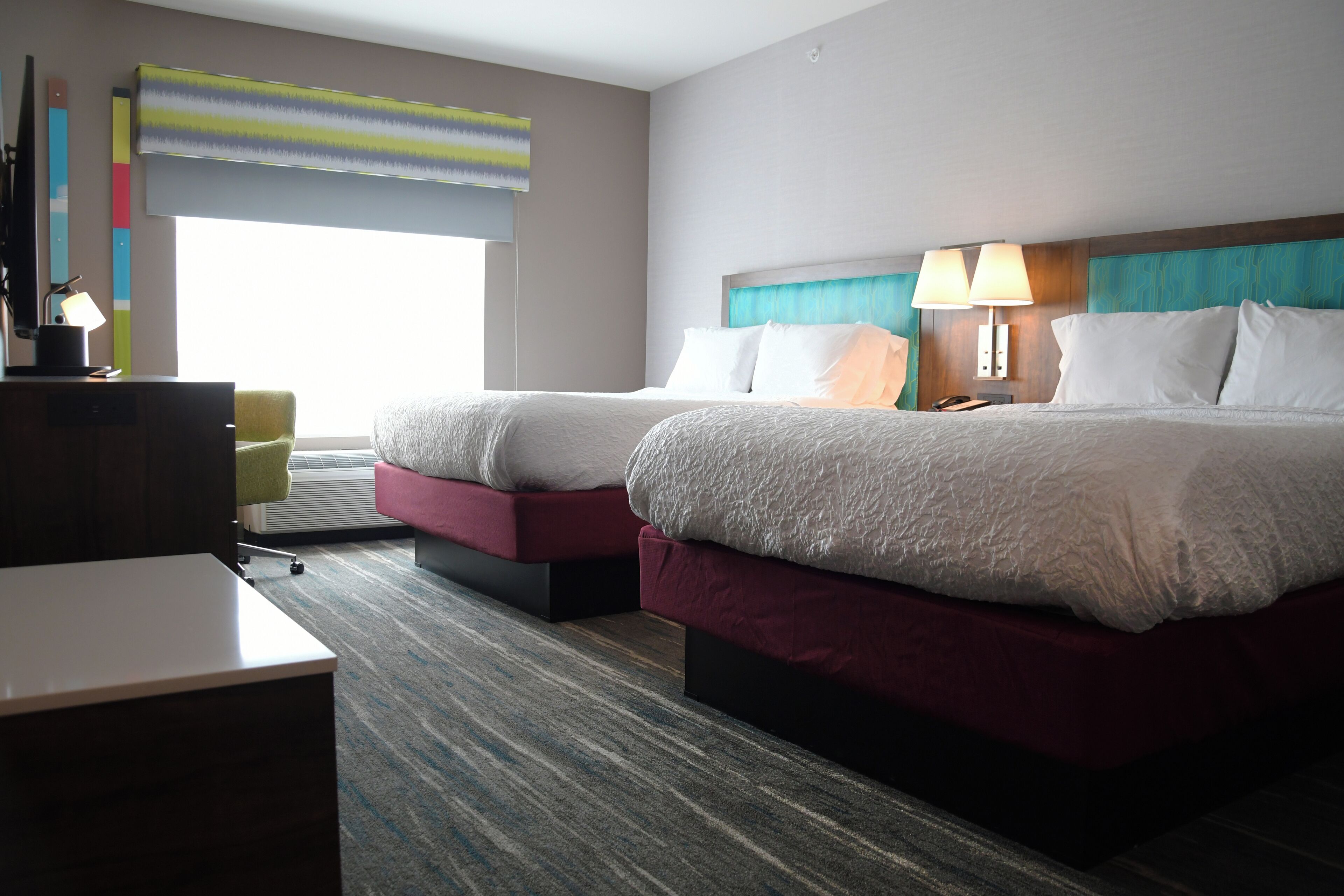 Room, 2 Queen Beds, Refrigerator & Microwave | Iron/ironing board, cribs/infant beds, rollaway beds, free WiFi