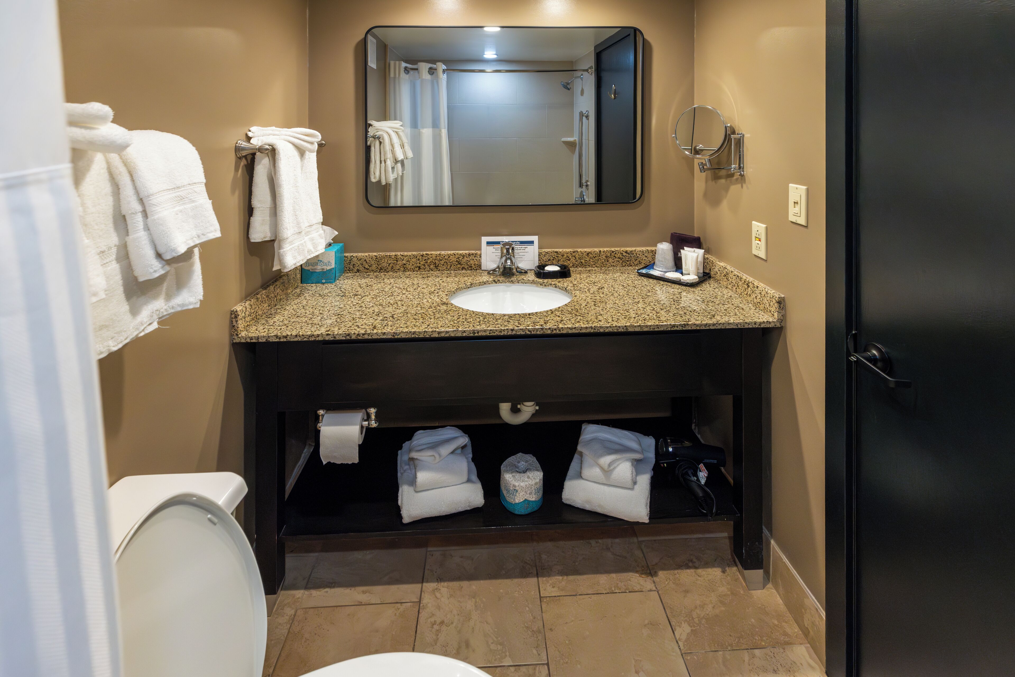 standard suite, 1 king bed with sofa bed, city view | bathroom | designer toiletries, hair dryer, towels, soap